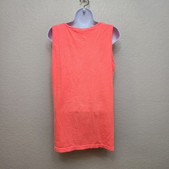 Comfort Colors Neon Orange Round Neck Sleeveless Tank Top Small Lightweight - Picture 2 of 3